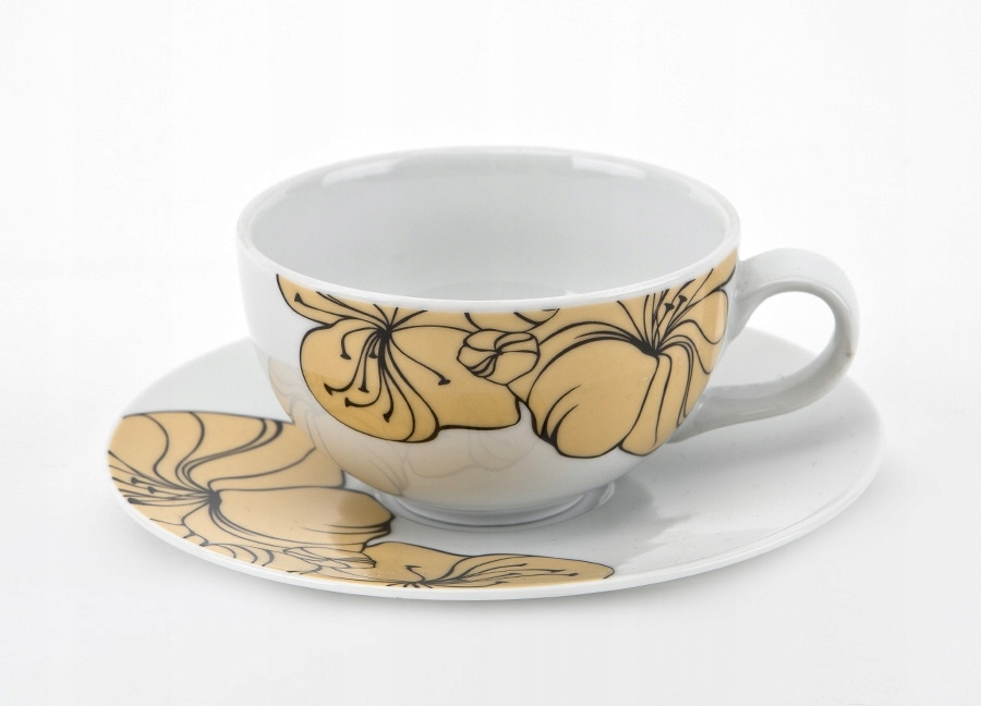 

Filiżanka ze spodkiem 250 ml do kawy porcelanowa
