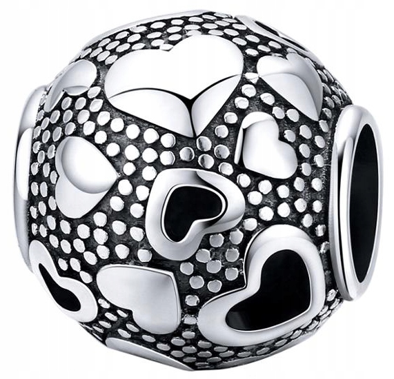 

Charms srebrny Koralik Serca Srebro S925