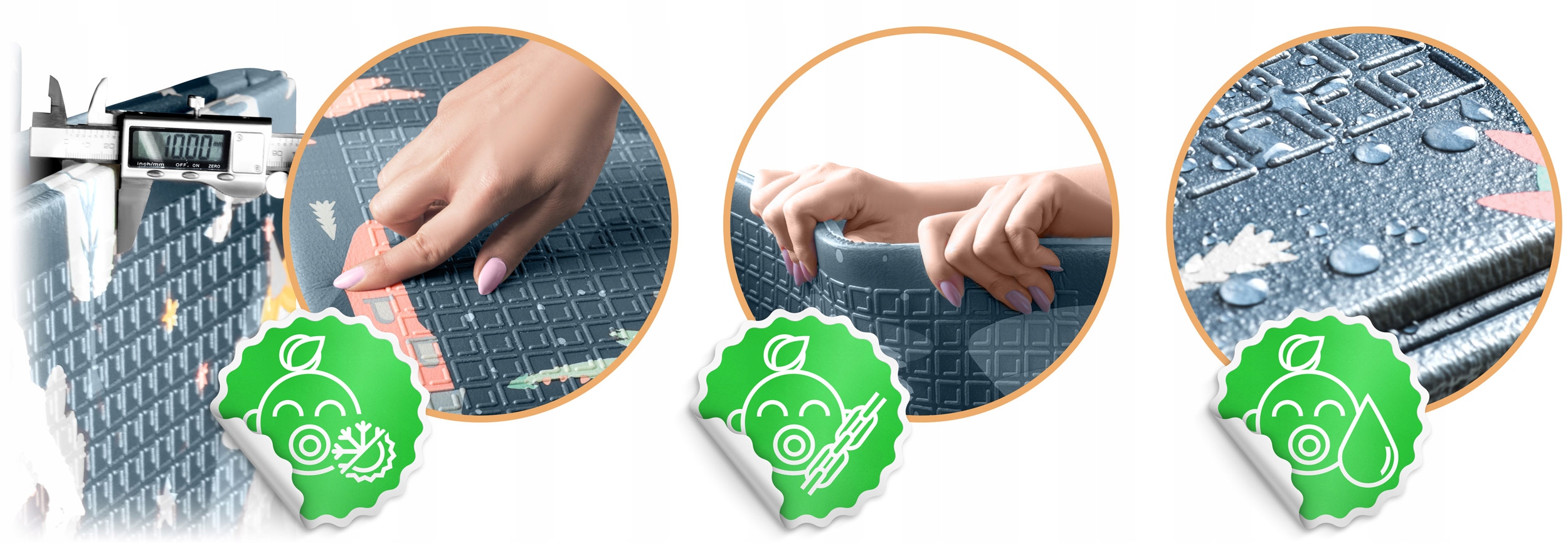 MATA PIANKOWA EDUKACYJNA SKŁADANA DLA DZIECI DUŻA 150x200 DWUSTRONNA NUKIDO Szerokość produktu 150 cm