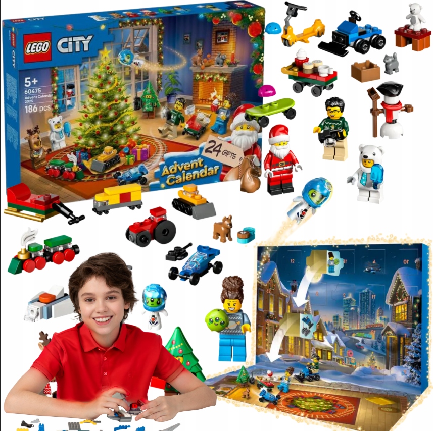 Kalendarz Adwentowy Święta Dla Dziecka Klocki Lego City 186 Elementów 2025