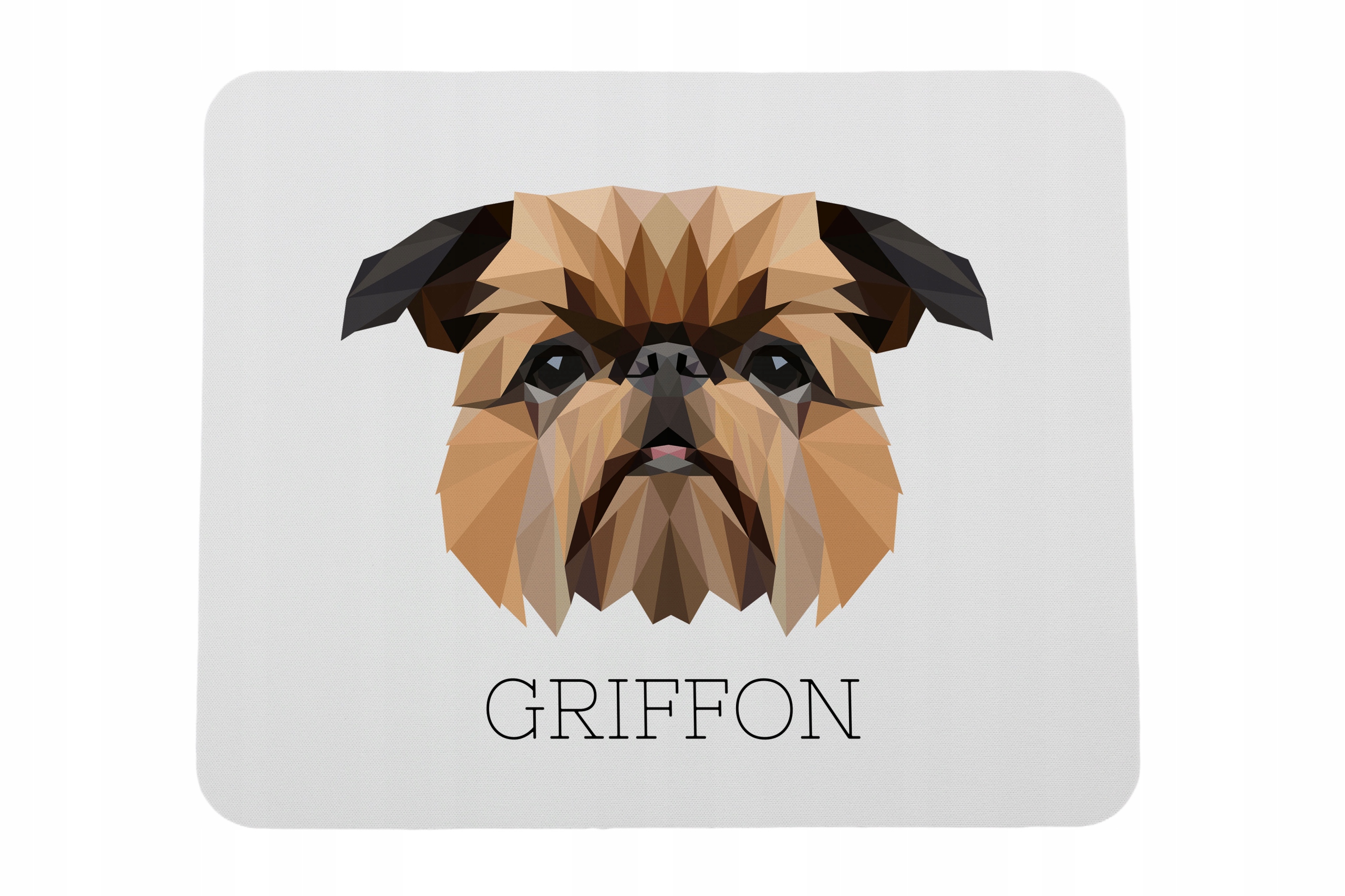 Gryfonik brukselski, Griffon bruxellois -geometryczna podkładka ze zdjęciem