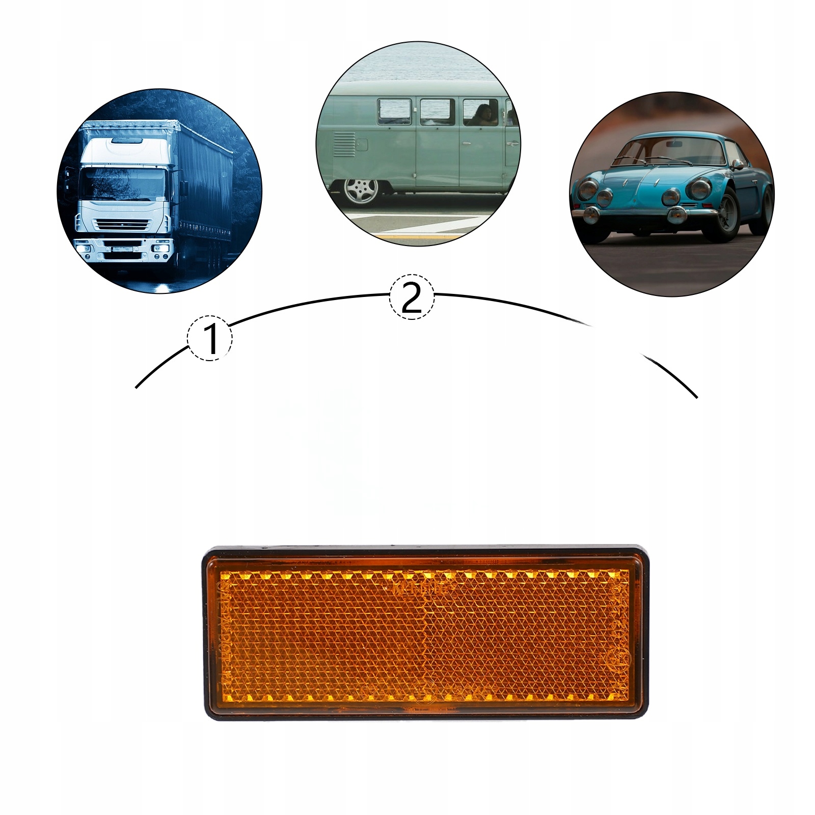 10 SZT SAMOPRZYLEPNYCH ODBLASKÓW SAMOCHODOWYCH Producent inny