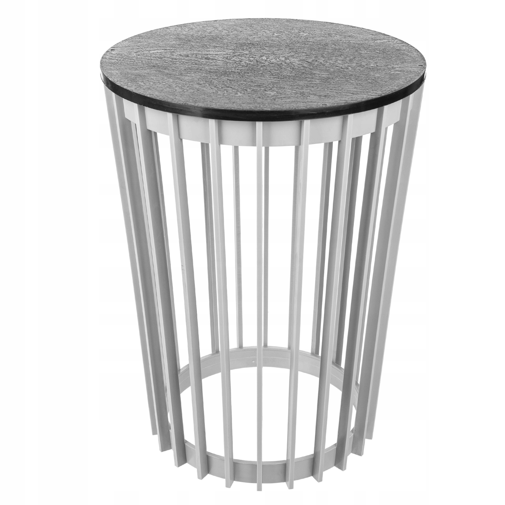 Kávový Stolek Malý Kulatý Šedý Koš Do Zahradního Obývacího Pokoje Balkon Terasa 54 cm