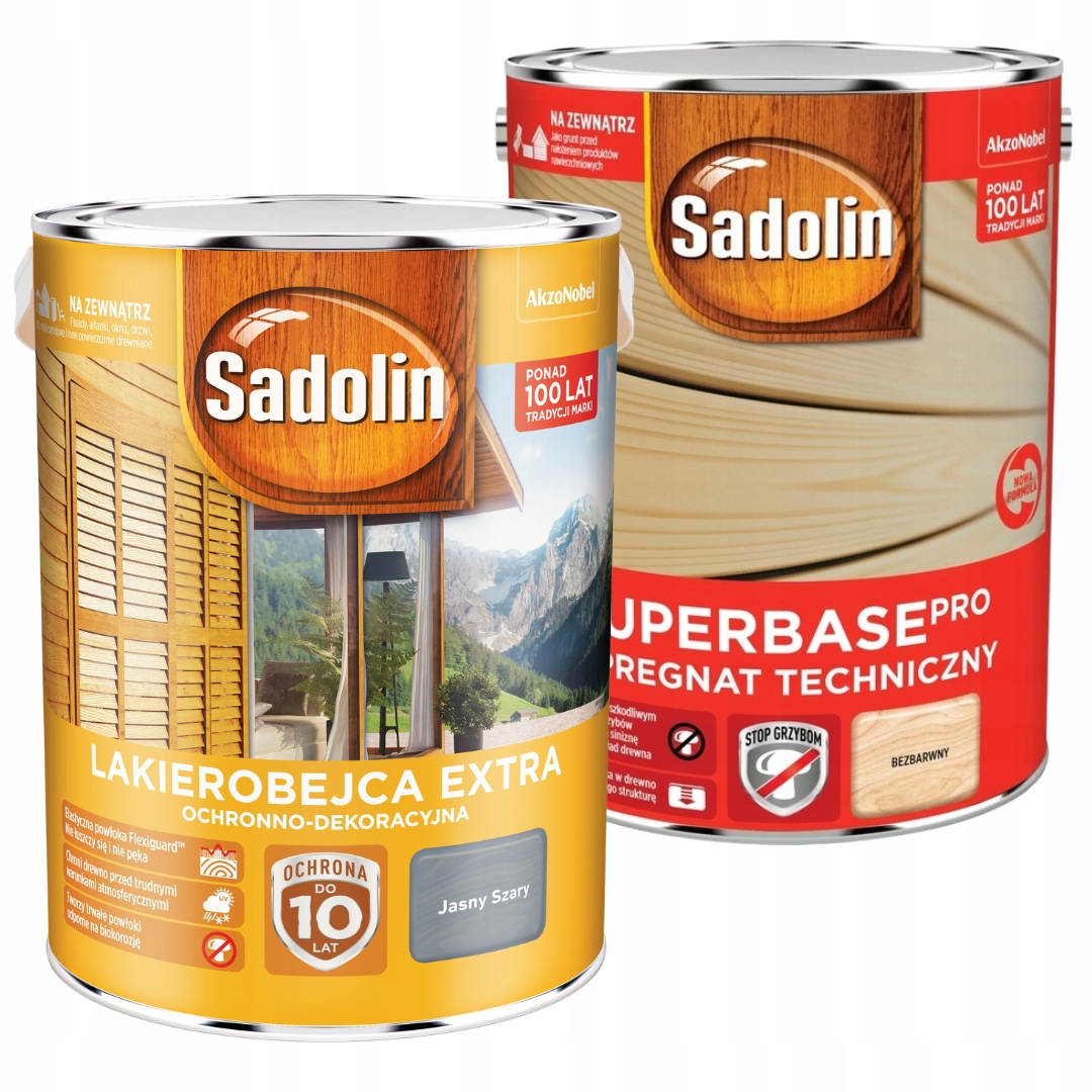 Sada Sadolin Extra Laků 5 L Světle Šedá Sadolin Superbase 5 L