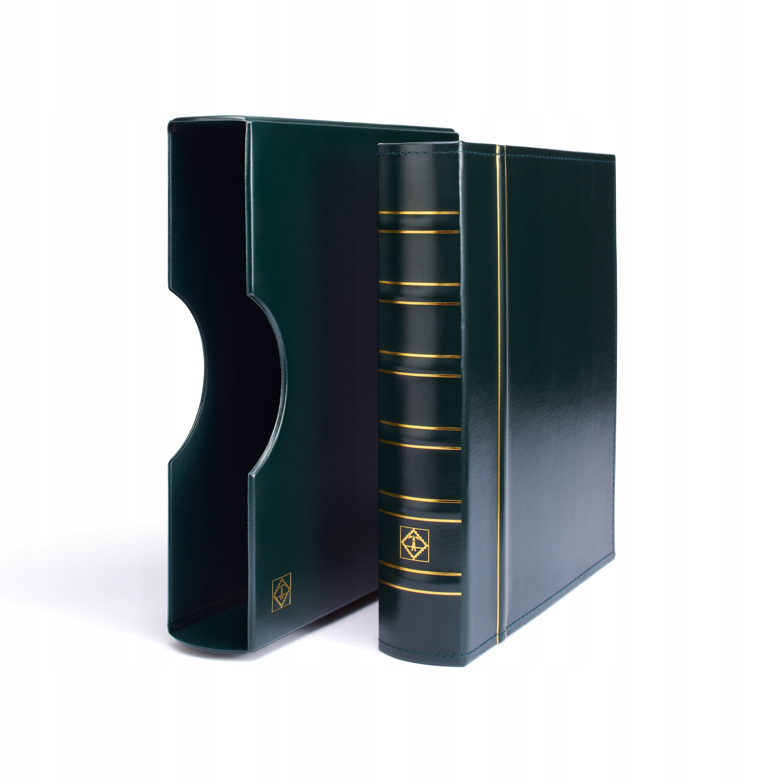 Klaser Pouzdro Na Známky 20 Stran Grande Zelená Leuchtturm MM-Kolekce
