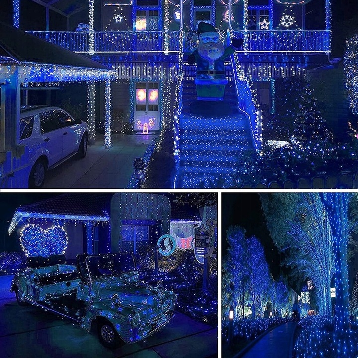 LAMPKI CHOINKOWE 200 LED ŚWIATEŁKA NIEBIESKIE Kolor lampek niebieski