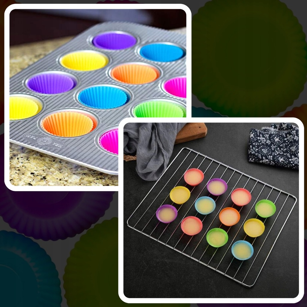 SILIKONOWE FOREMKI DO MUFFINEK BABECZEK FORMA DO PIECZENIA KPL 12 SZT Marka Memfis