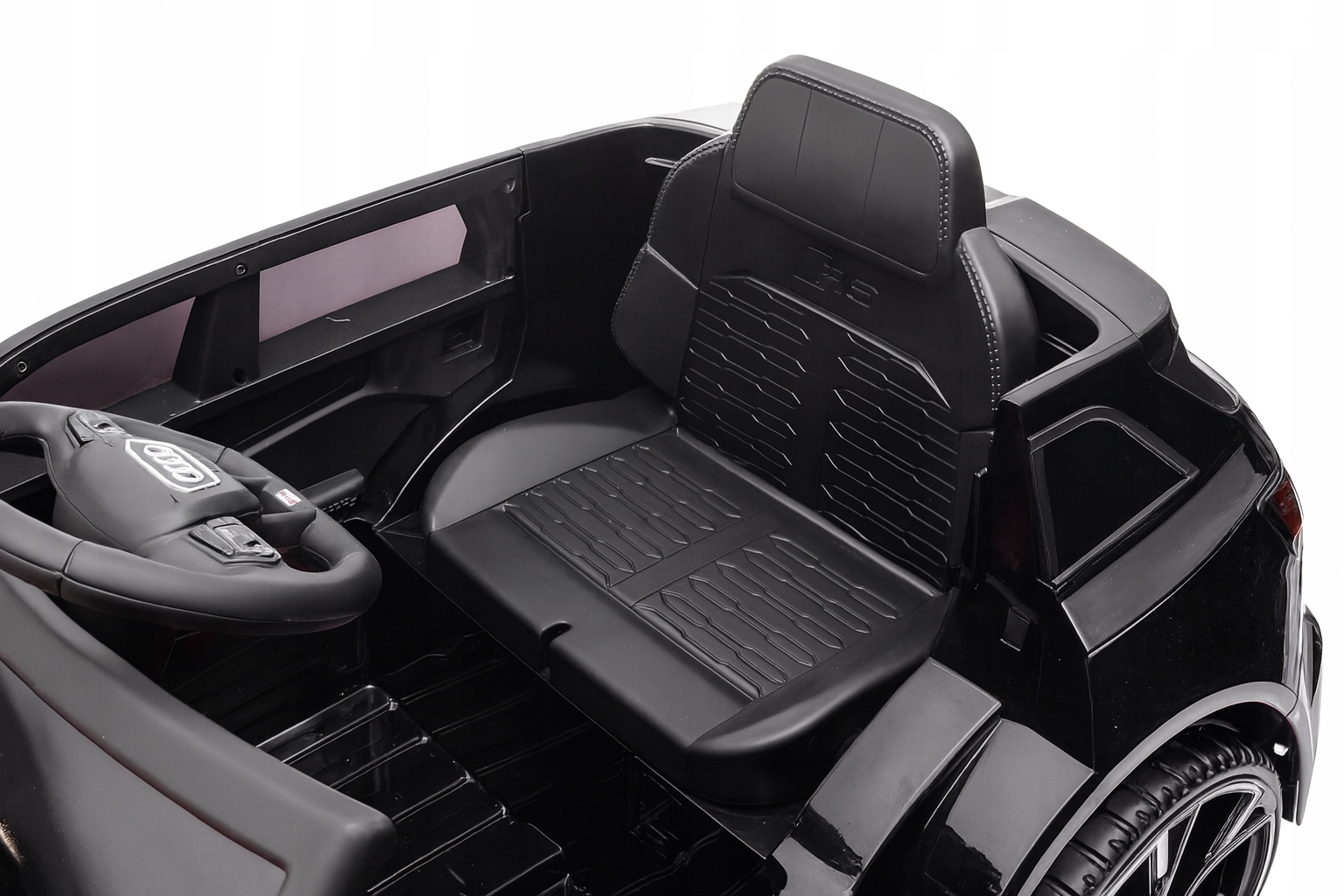 Auto akumulator 4x4 100W skóra pilot EVA samochód dzieci AUDI RS6 czarny