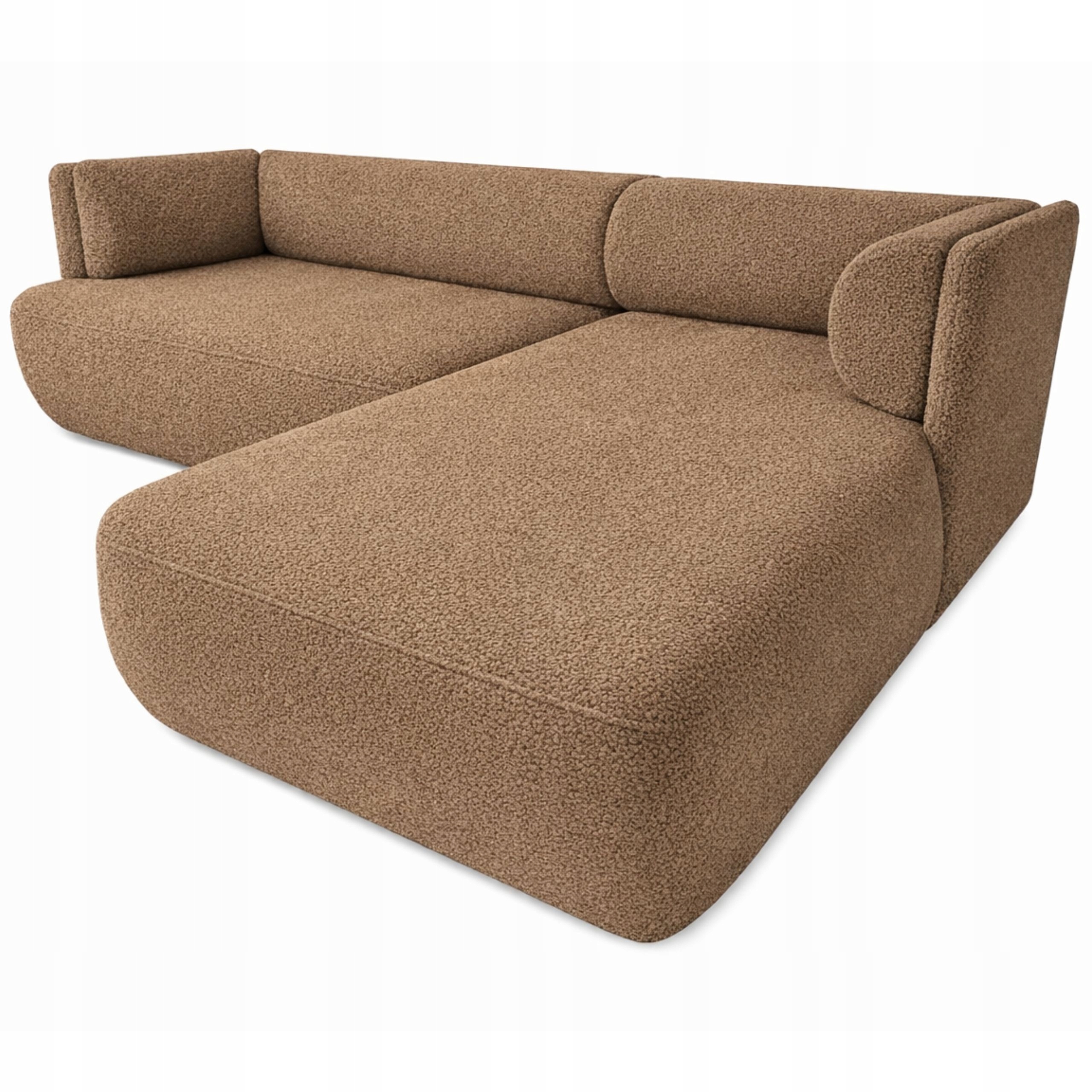 Rohová Sedací Souprava Rozkládací S Funkcí Spaní Rohová Sedačka Cloud Mini Boucle Cappuccino