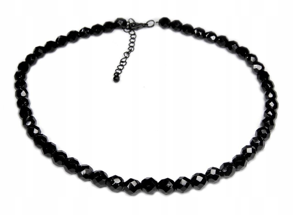 

Perły czarne naszyjnik krótki perełki szlifowane