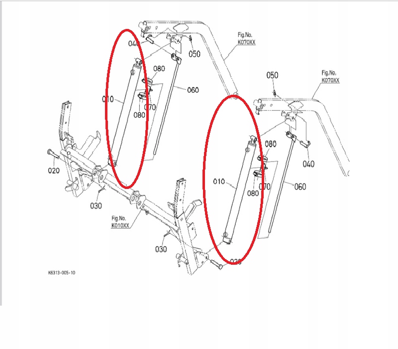 K6313-64510 - Привід бункера Kubota G23