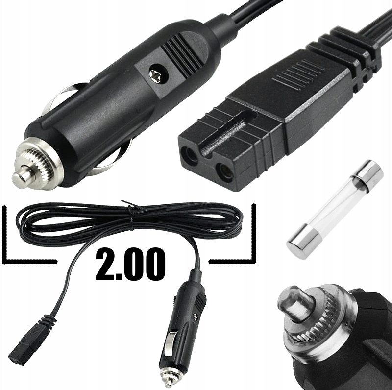 Кабель питания для туристических холодильников 12 В/24 в, 2 м