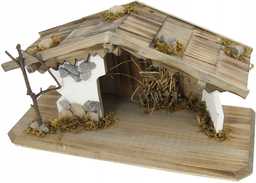 

Szopka Bożonarodzeniowa 29,5x9,5x15cm do fig 5-9cm
