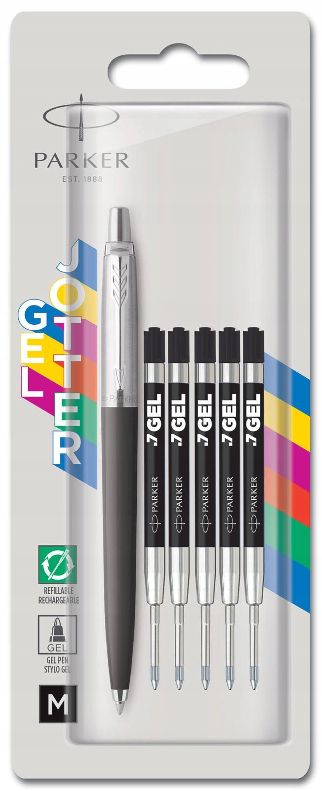 Długopis Parker Jotter Black + 5 Wkładów GEL BLK (2141129) • Cena, Opinie •  Długopisy 10875841333 • Allegro