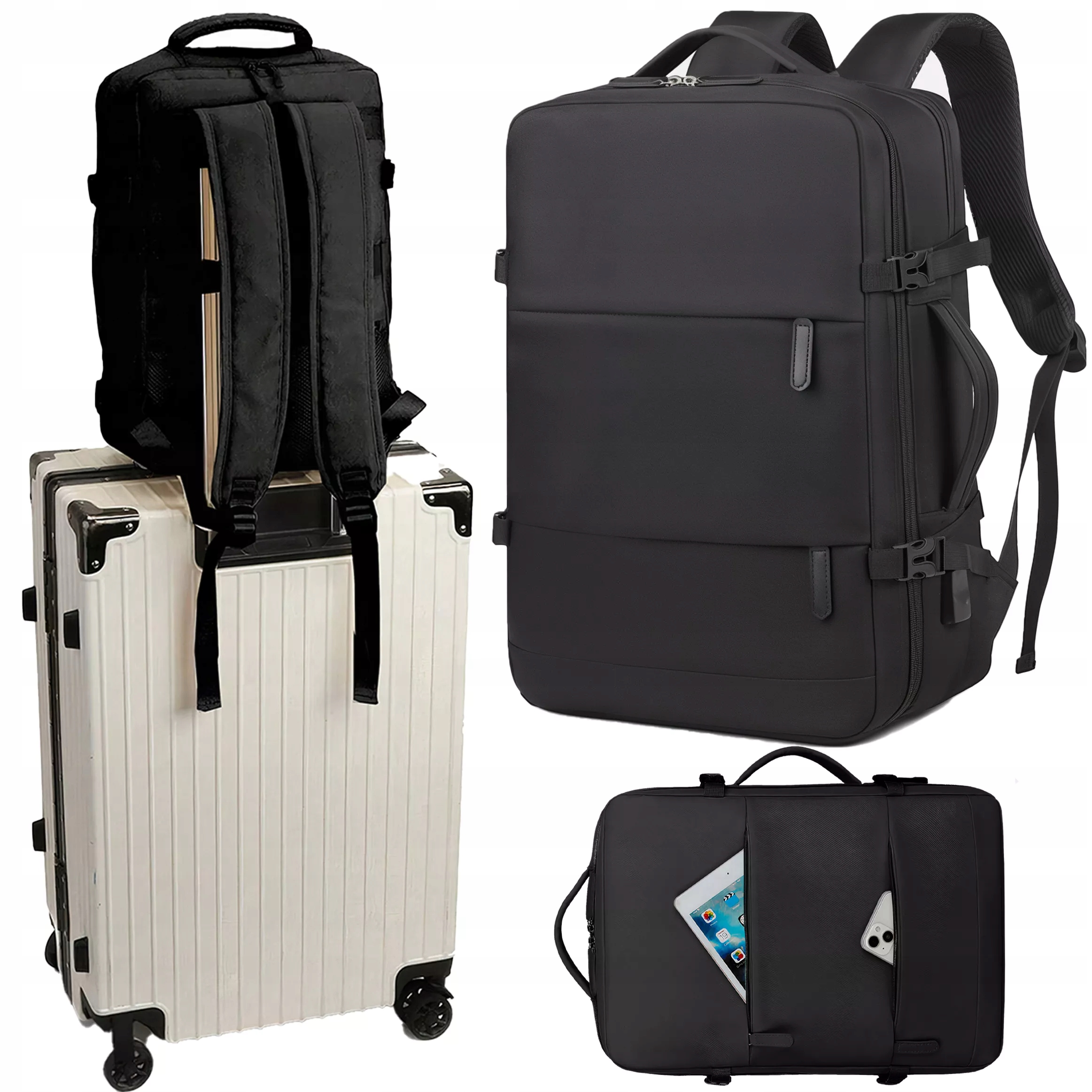 Plecak podróżny do samolotu lekki duży Usb Ryanair Wizzair bagaż podręczny