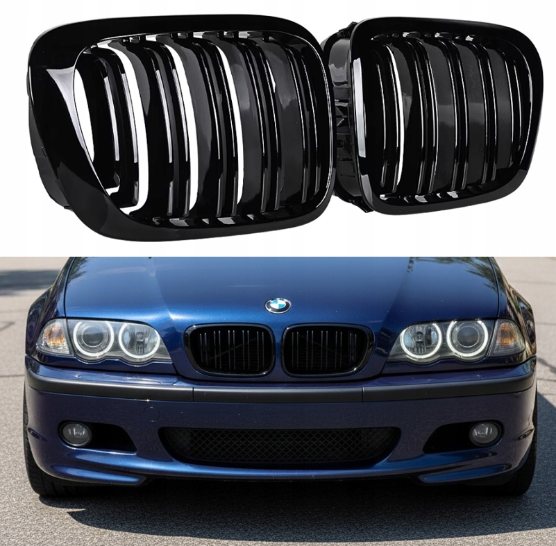 Predná Mriežka Nárazníka predný nárazník atrapa Čierny lesk Bmw E46 Coupe Cabrio Predlift 1999-2003