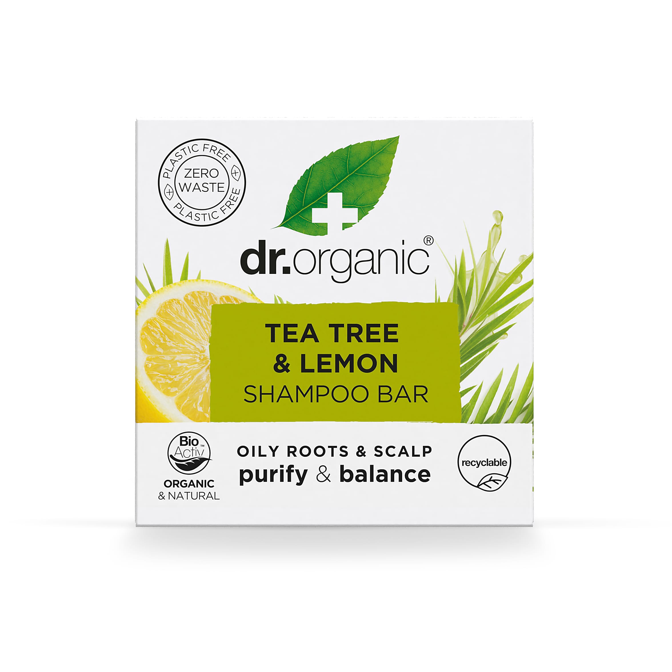 Dr. Organic Szampon w kostce drzewo herbaciane & cytryna dr. organic