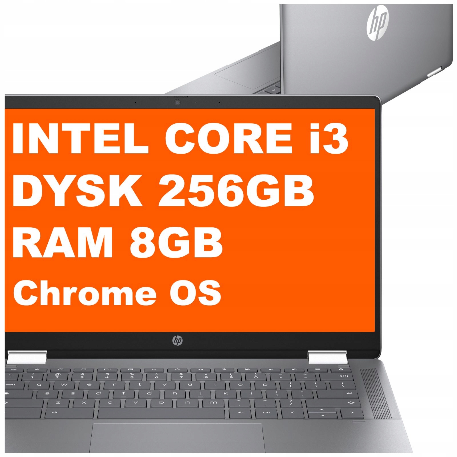 Hp Chromebook x360 14b-cd Core i3 8GB 256GB Intel Uhd Fhd ChromeOS Srebrny