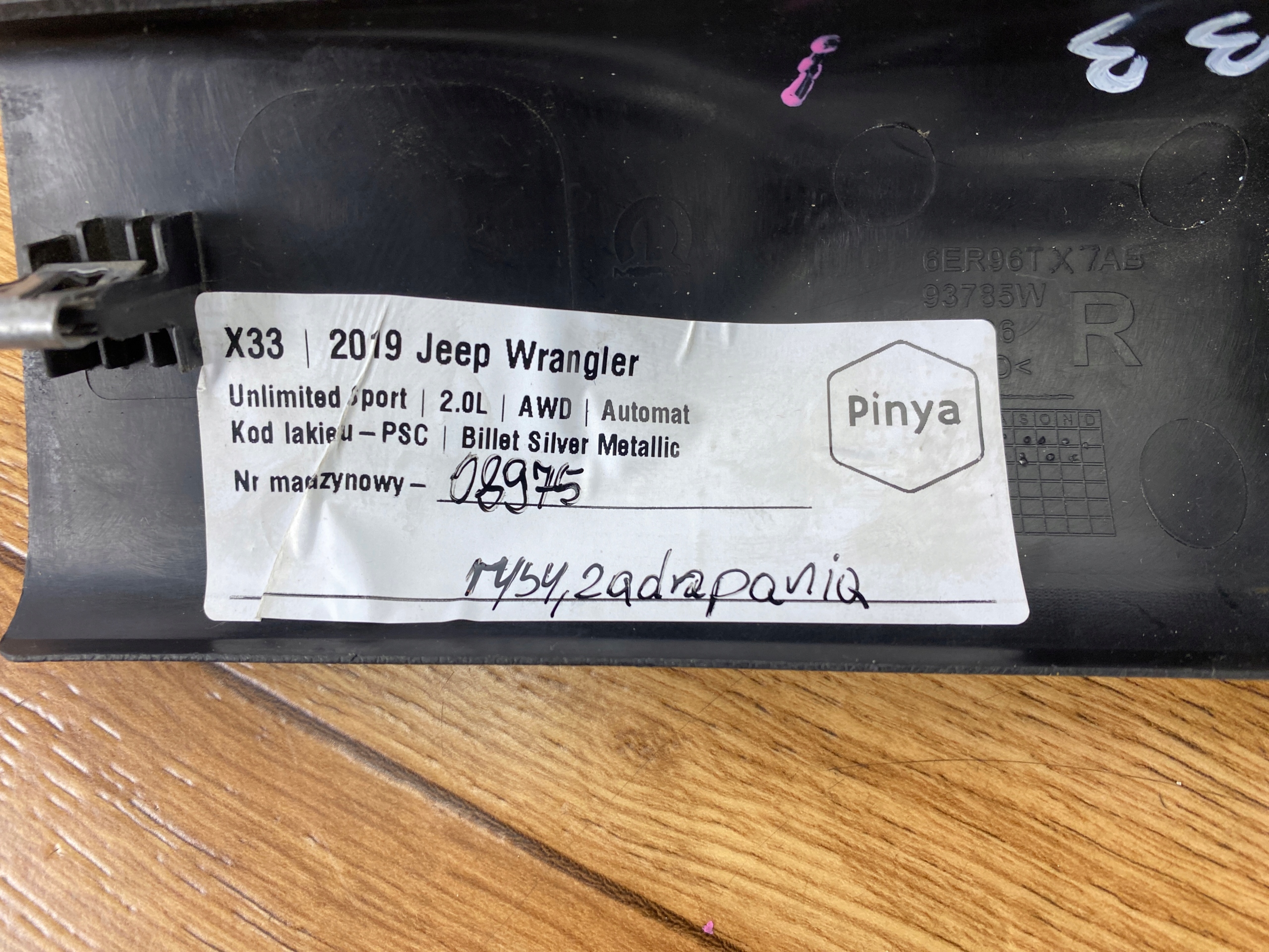 plastica Copri Jeep Wrangler JL 2018+ USA