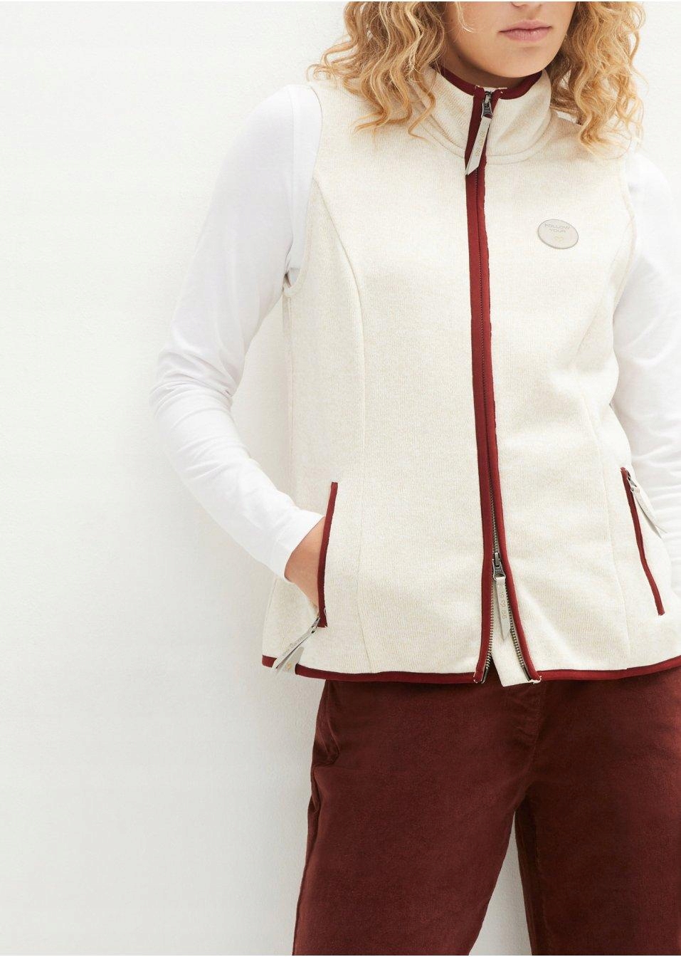 KAMIZELKA Z KONTRASTOWĄ LAMÓWKĄ BONPRIX 44 Wzór dominujący bez wzoru