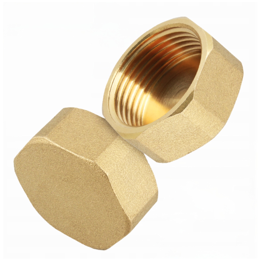 Mosadzná záslepka 3/4 palcový VNÚTORNÝ závit KOROK mosadz pre INŠTALÁCIU 3/4