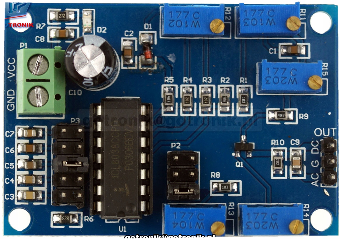

ICL8038 generator przebiegów sin prostokąt trójkąt