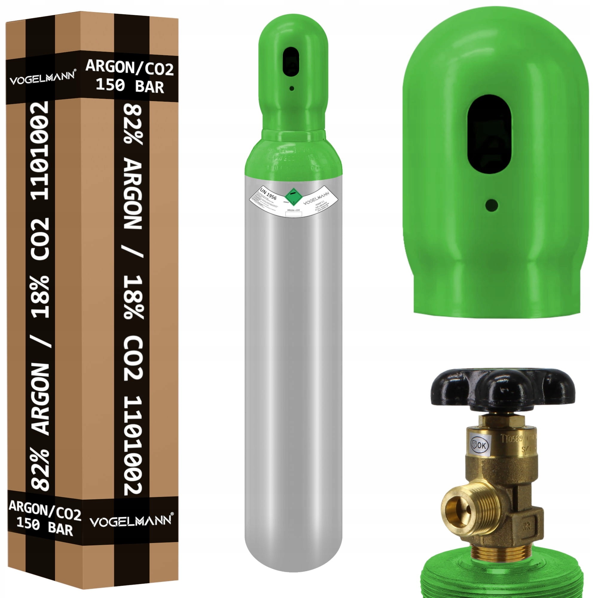 Plnohodnotná směsná plynová láhev 8 l (argon 82% CO2 18%)