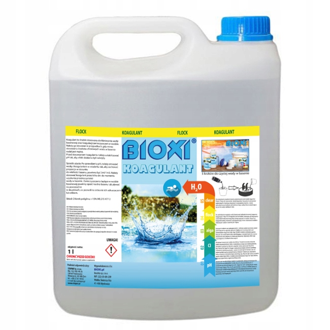 

Bioxi Flock 5l Koagulant Chemia Basenu Mętna Woda
