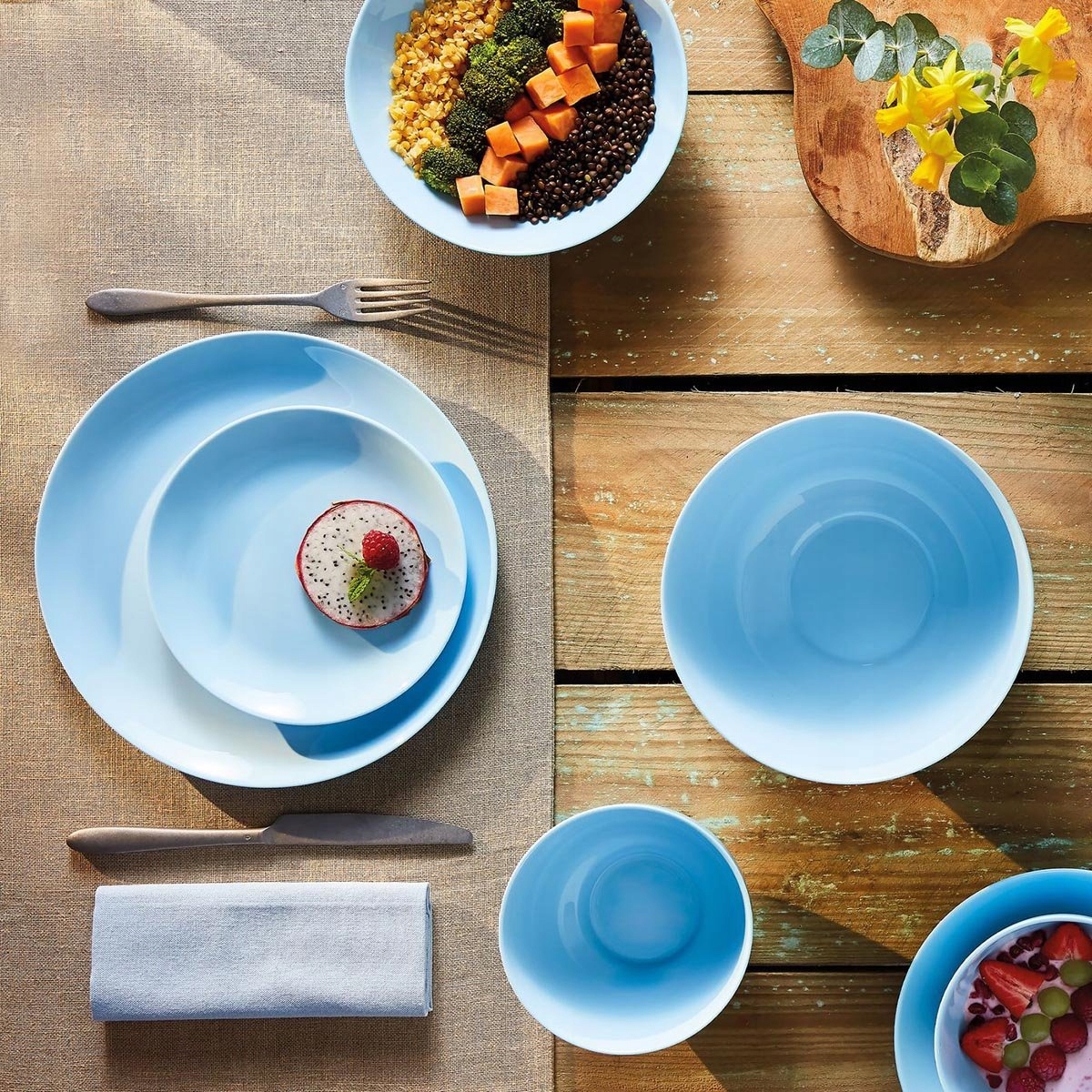 Komplet talerzy DIWALI zestaw 19 el niebieski SERWIS OBIADOWY 6 os LUMINARC EAN (GTIN) 883314737042