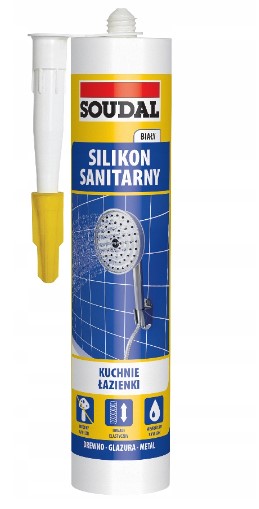 SOUDAL BIAŁY SILIKON SANITARNY 280ML