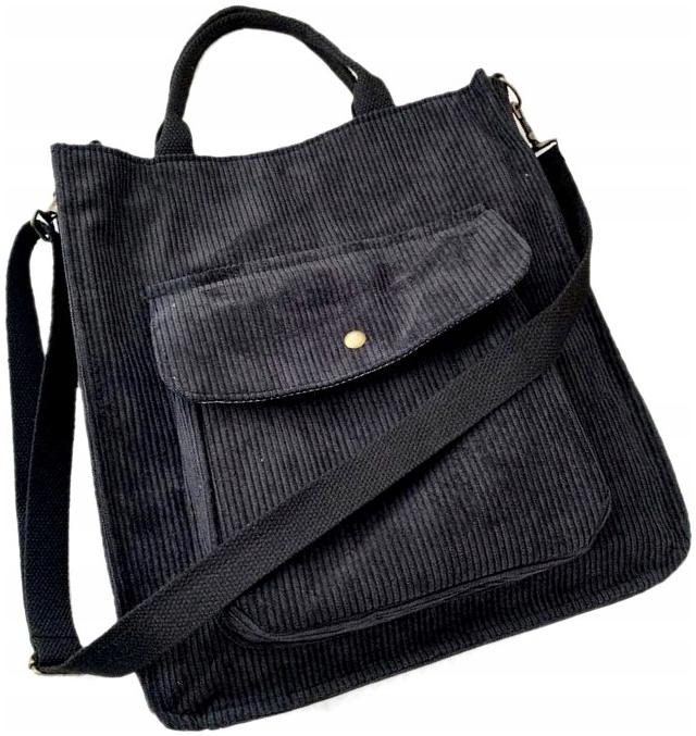 Pojemna Torba torebka Sztruks SHOPPER miejska XL