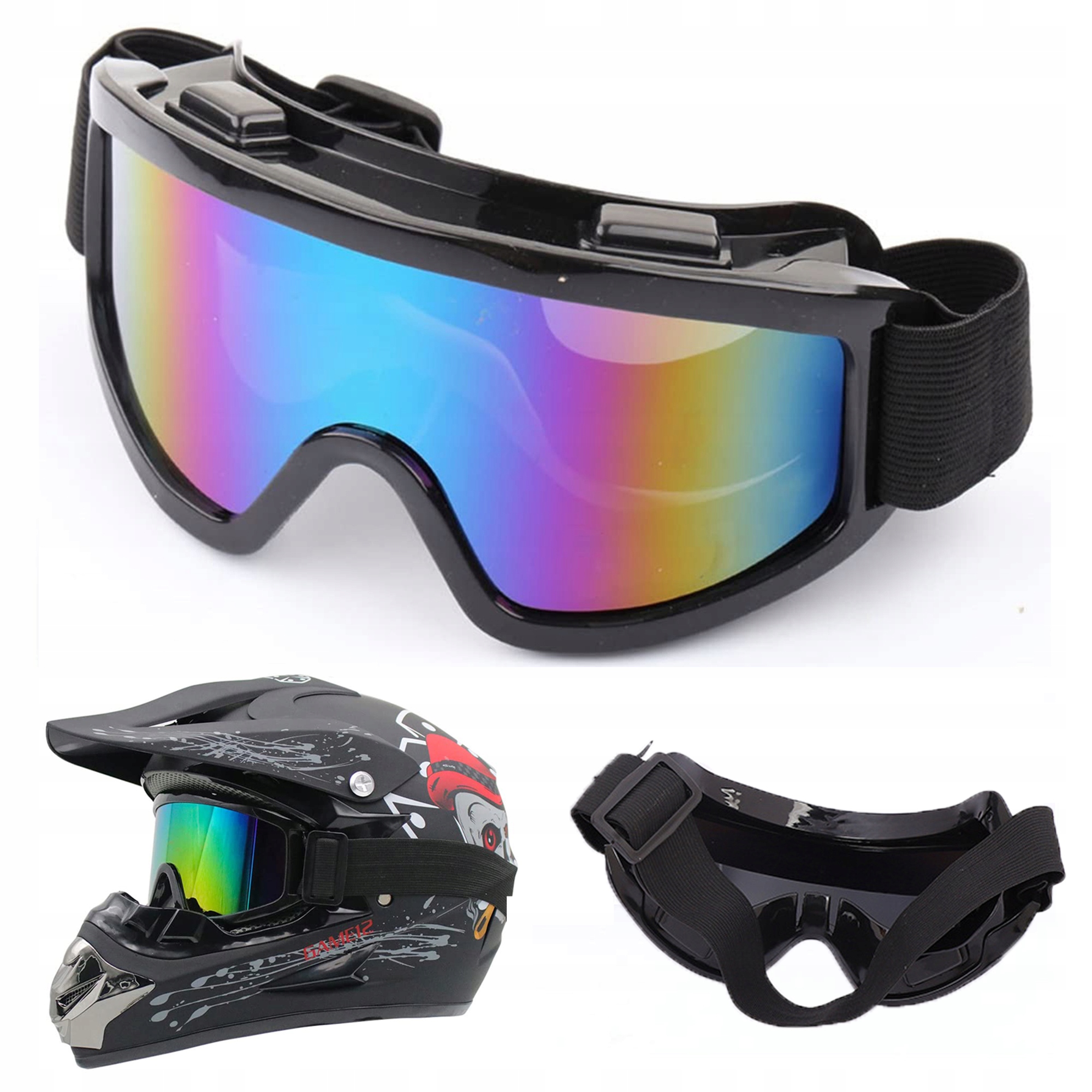 Gogle Motocyklowe na Motor Cross Enduro Quad Mtb Rower pod Kask
