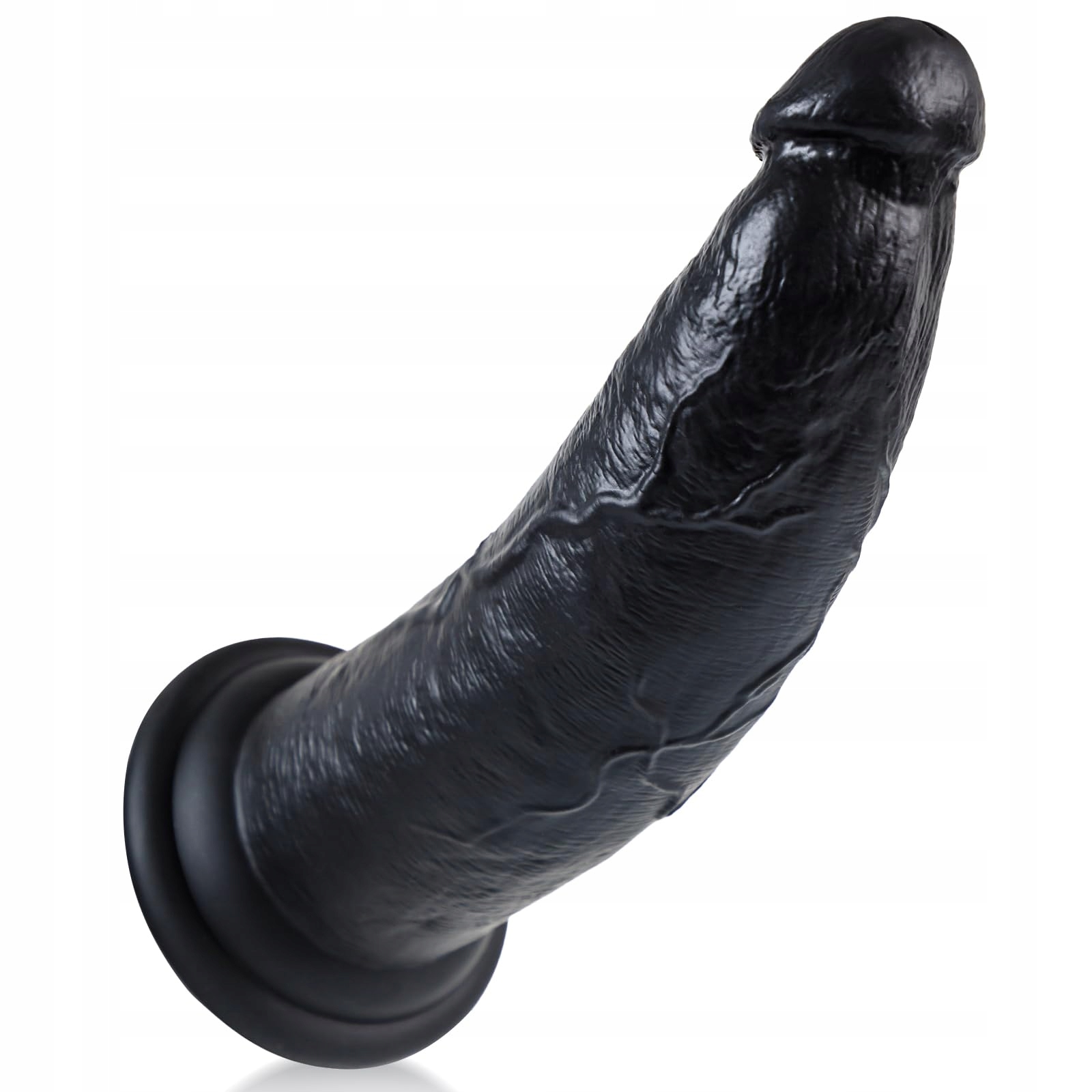 GIANT DILDO Silikonowy Czarny Dildo 30cm Dual Density z Przyssawką — miniatura 2