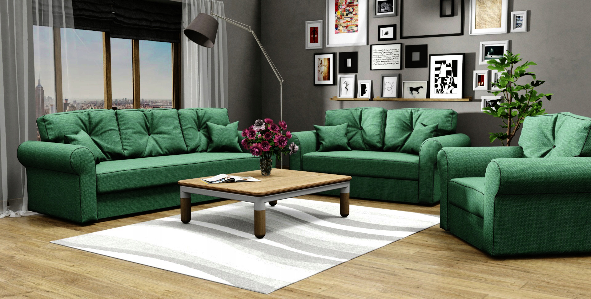 Komplet wypoczynkowy ERIC 3+2+1 kanapa sofa fotel Kod producenta KB_ERIC