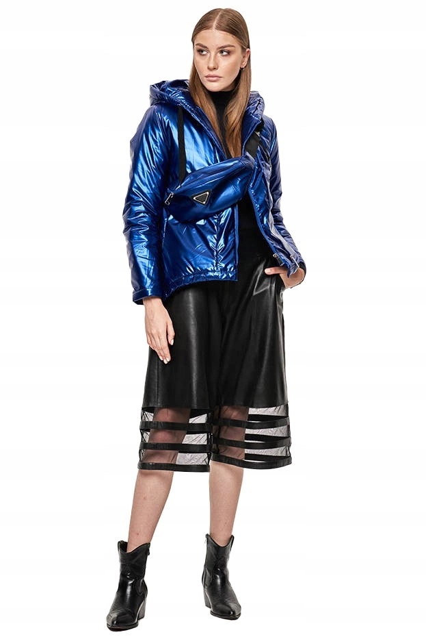 Metalická Bunda S Ledvinkou OMDL-018 Modr. S (36)