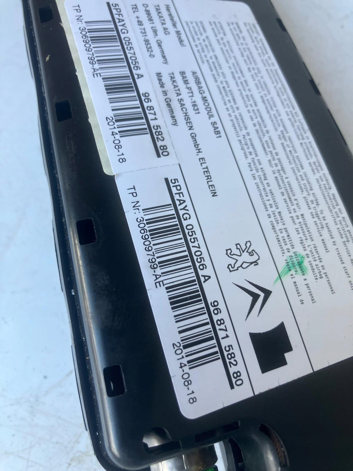 seat airbag right CITROEN C4 II B7 9687158280