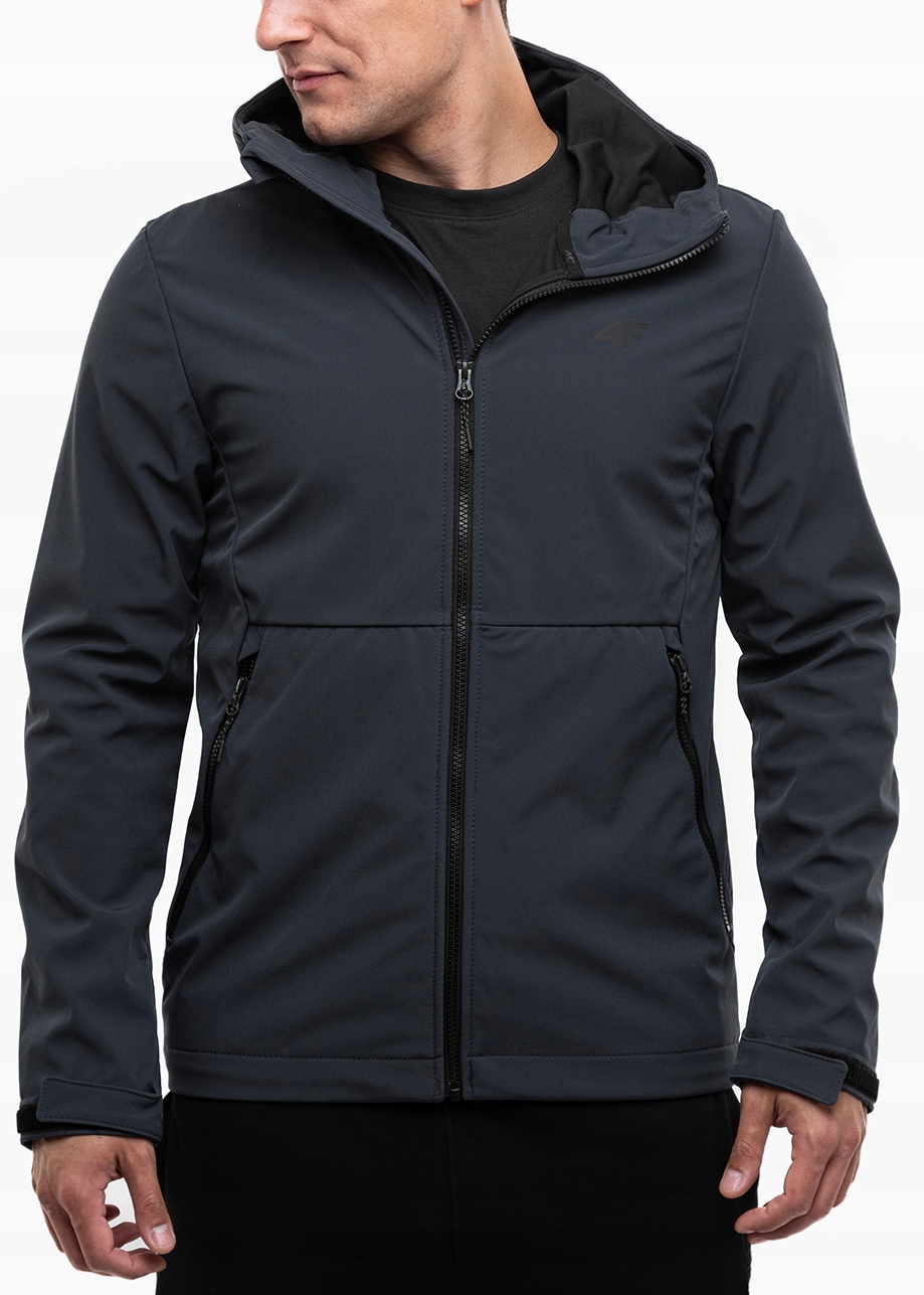 4F pánská softshellová bunda s kapucí, lehká, sportovní a pohodlná, velikost vel. M