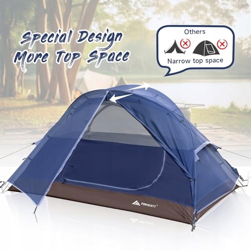 Ultralekki Namiot 2-3 Osobowy 4 Sezony Camping Trekking Wodoodporny — miniatura 5