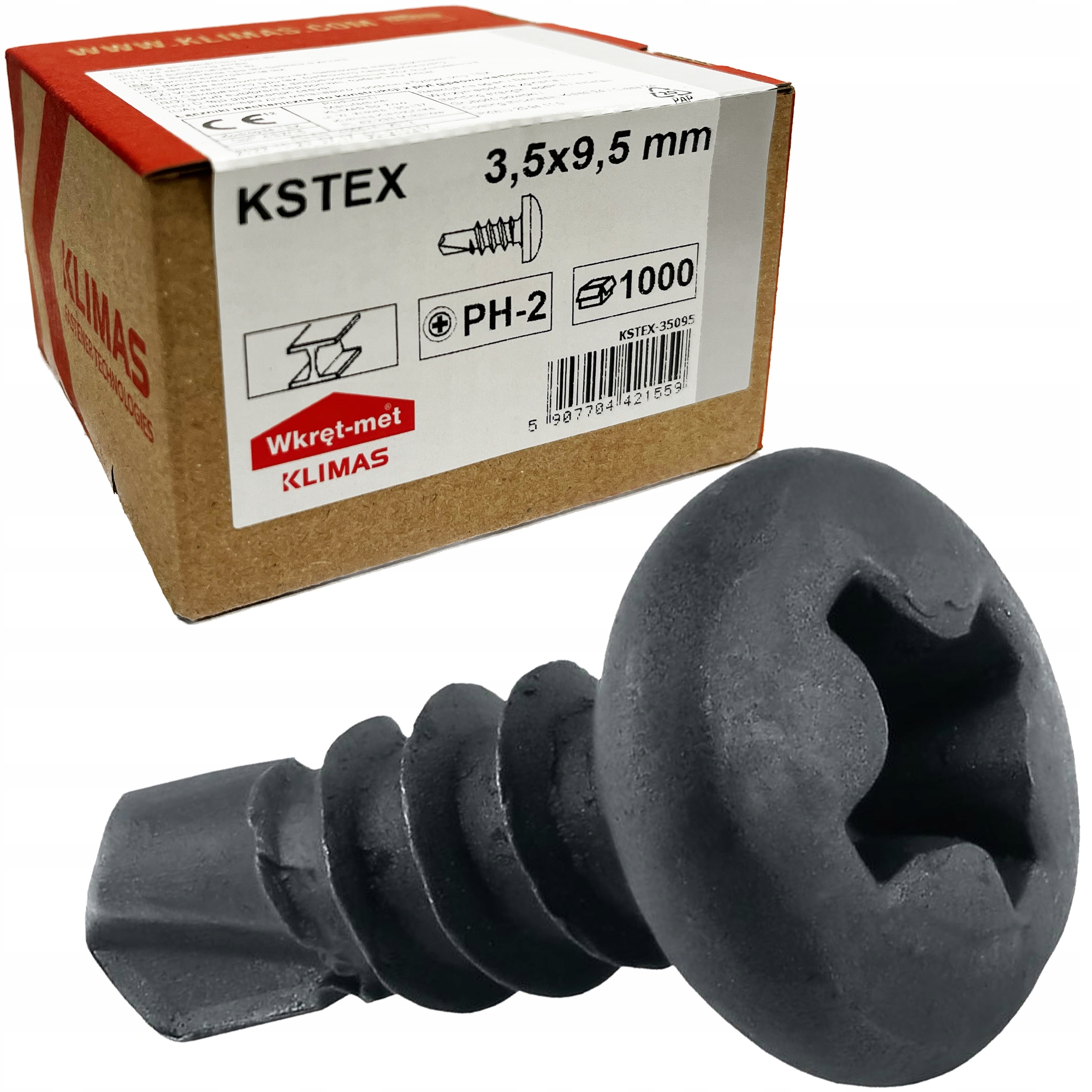 

Wkręty Pchełki Kstex Wkręt 3,5x9,5mm 1000sz Czarne