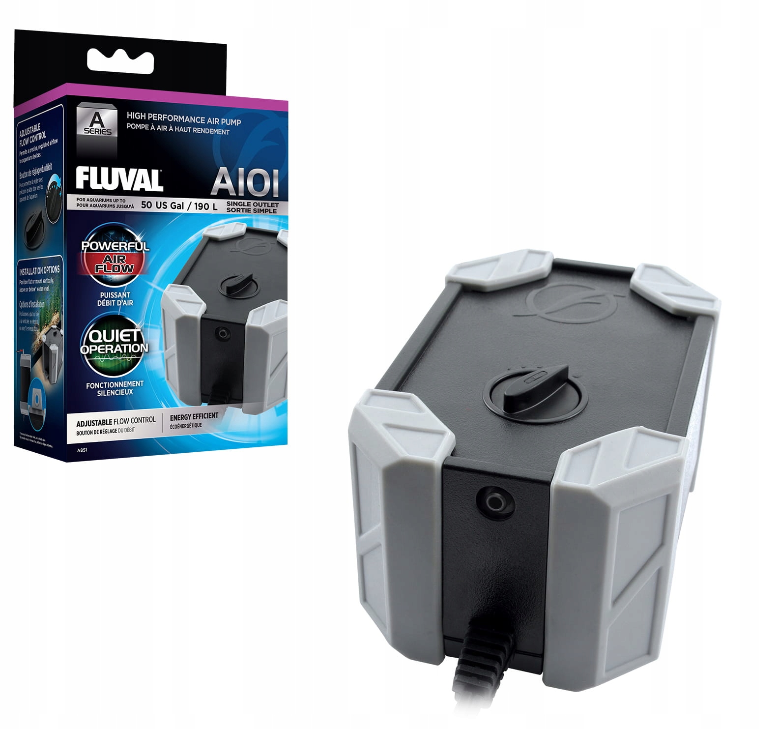 Fluval A101 Napowietrzacz Pompka Do Akwarium 190l