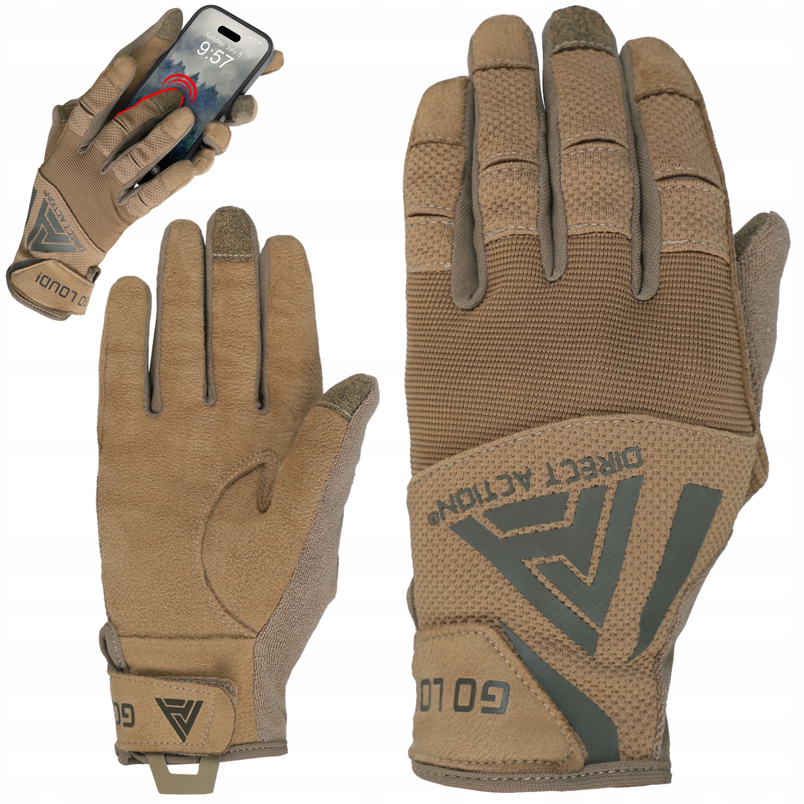 Taktické rukavice Direct Action Da Hard Střelecké Coyote Brown XXL