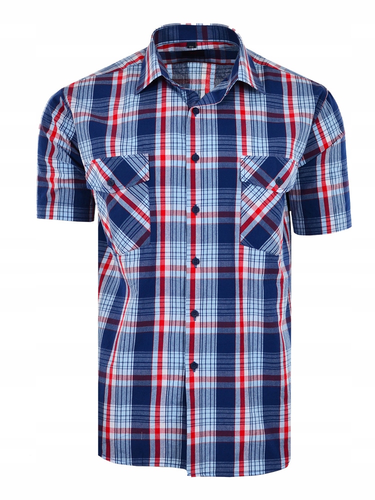 Košile Kostkovaná Červená Krátká Velká 51/52