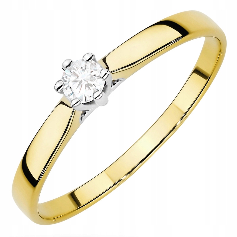 Zlatý Prstýnek pr. 585 14k Laboratorní diamant 0,20ct