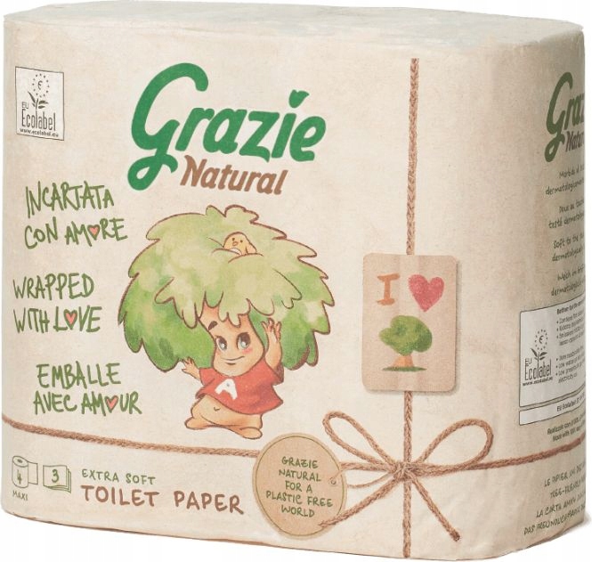 

Papier toaletowy 100% z recyklingu 4 rolki Grazie