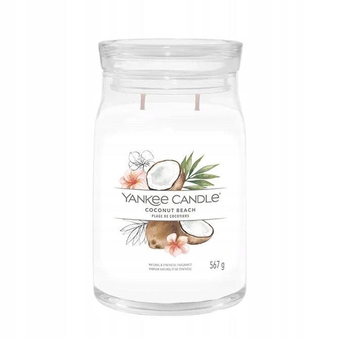 Yankee Candle Jar Fruity Coconut Beach Velká sójová svíčka s dvěma knoty 567 g