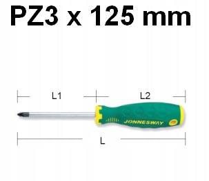 

Wkrętak krzyżakowy PZ3 x 125mm D71Z3125 Jonnesway
