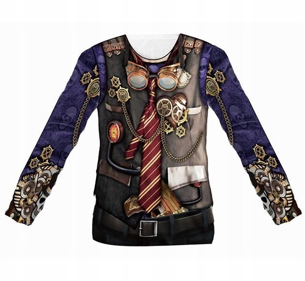 

Strój, T-shirt z nadrukiem Steampunk Man, rozm. L
