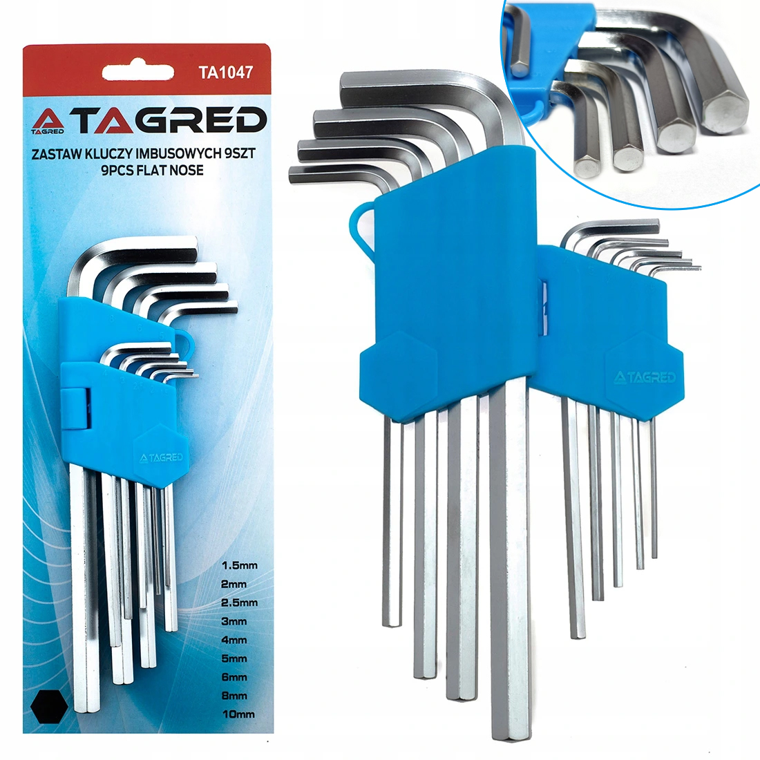 

Klucze Imbusowe Sześciokątne Hex 180mm 1.5-10mm x9