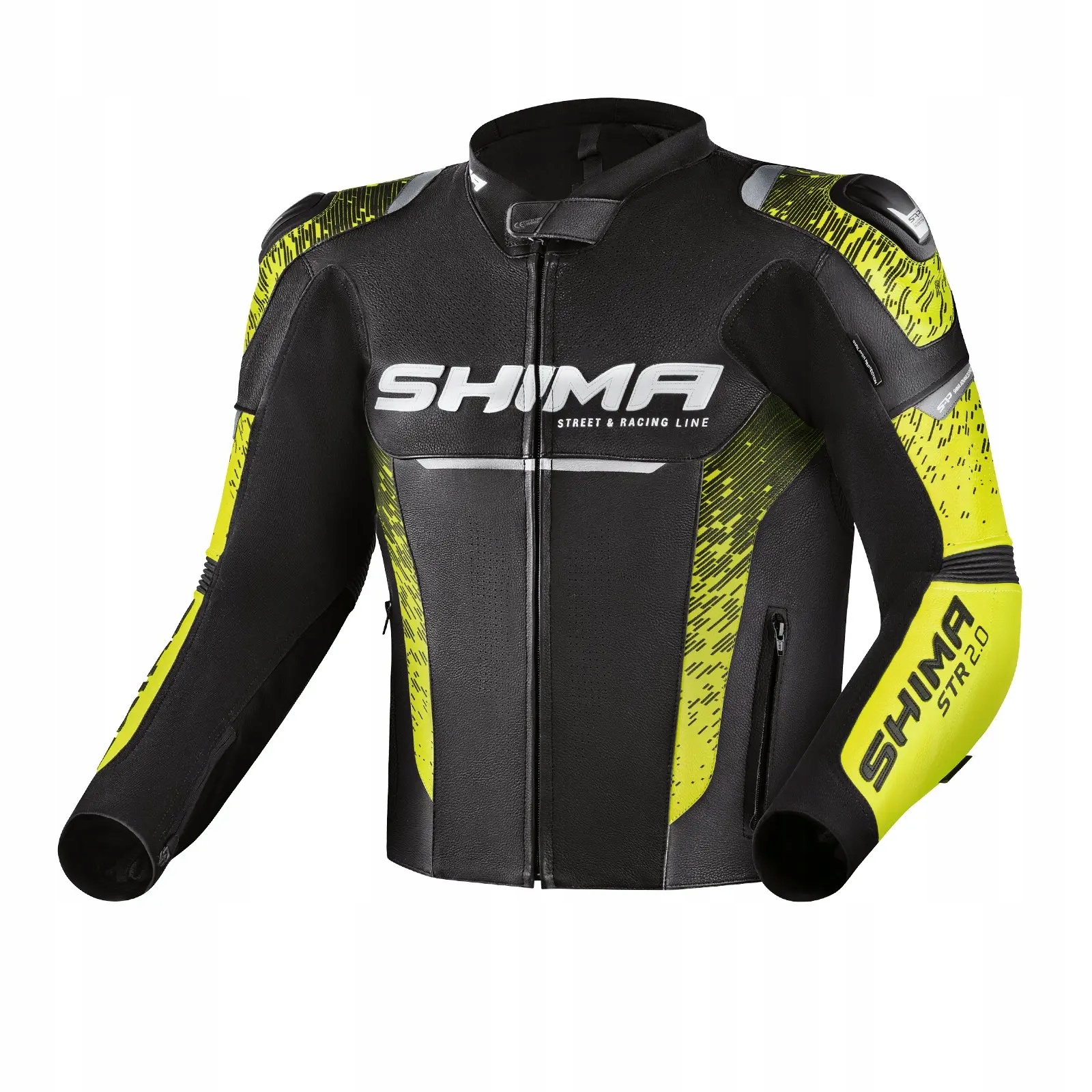 Shima Str 2.0 Black Fluo Motocyklová bunda, koža