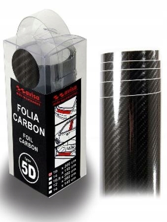 FOLIA OKLEINA NA AUTO SAMOCHÓD SAMOPRZYLEPNA CARBON 5D CZARNA 14x150cm